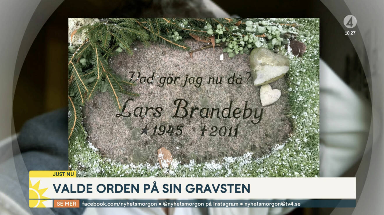 Skådespelaren Lasse Brandebys gravsten.