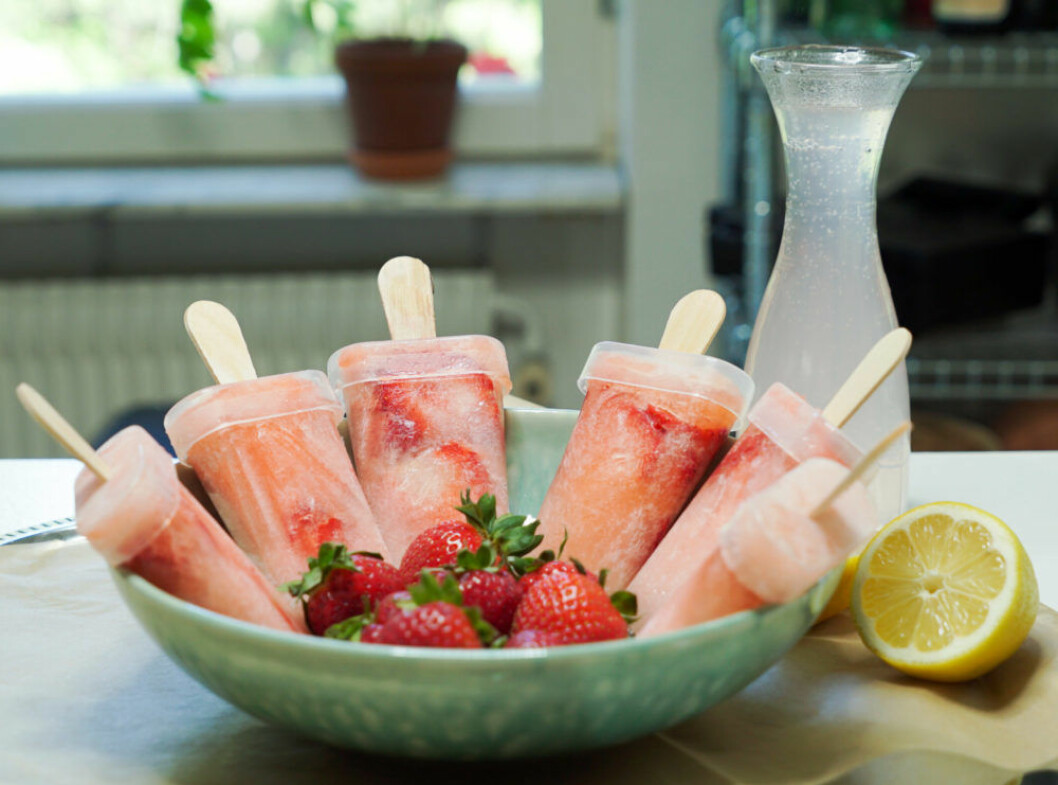 Recept på veganska glassar – jordgubb och citron