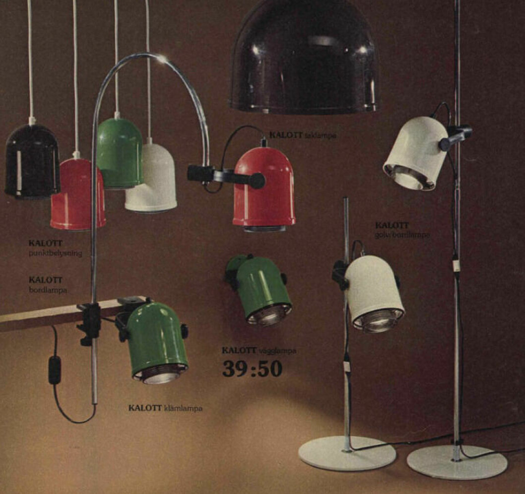 Lampan Kalott, med i Ikeas katalog 1978, har också en design som går hem hos många idag. Foto: Ikea