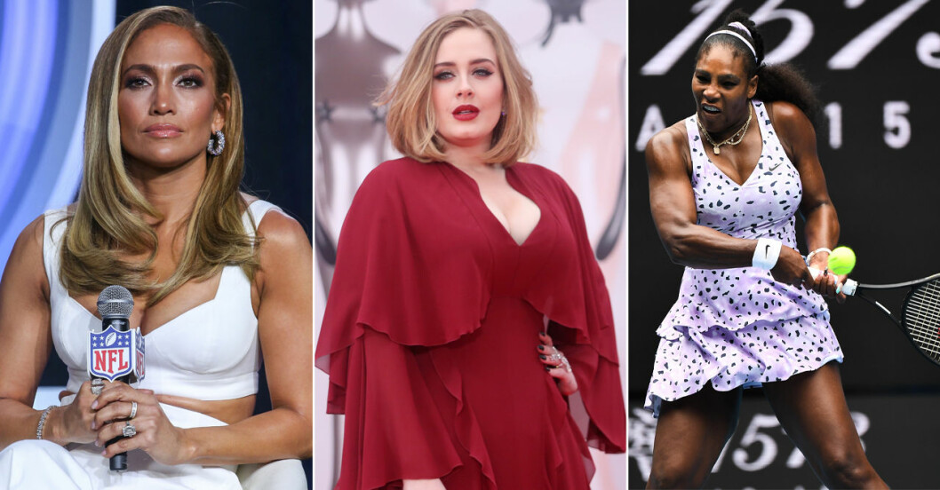 Jennifer Lopez, Adele och Serena Williams