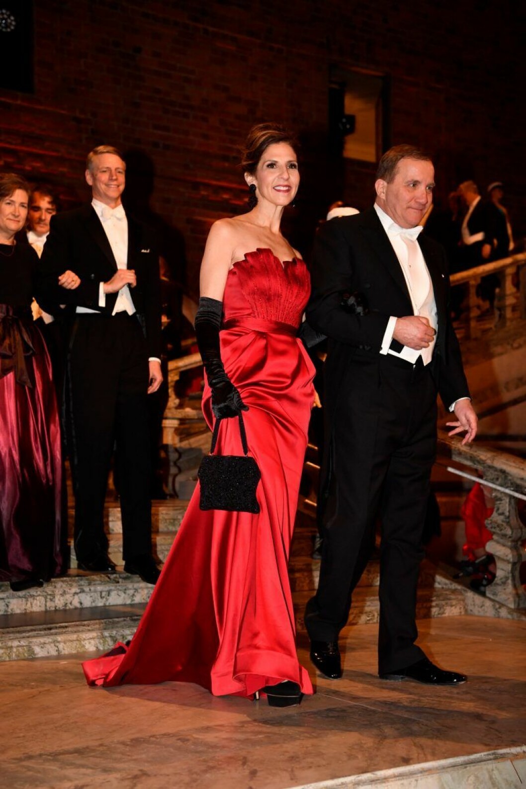 Karen S. Kantor och statsminister Stefan Löfven. Karen S. Kantor och statsminister Stefan Löfven på Nobel 2019