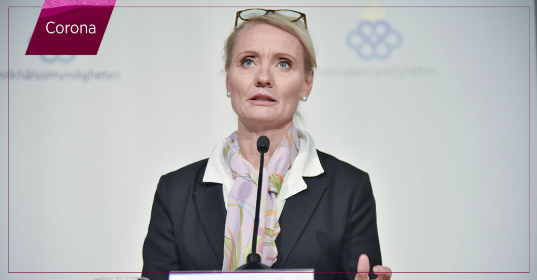 Karin Tegmark Wisell, biträdande statsepidemiolog, under en presskonferens.