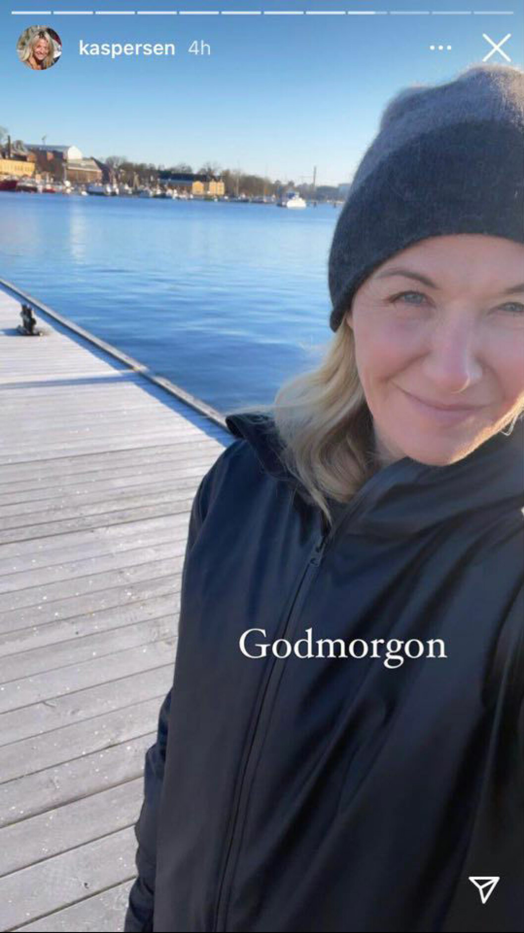 Kristin Kaspersen två dagar efter operationen. Kristin Kaspersen två dagar efter operationen.