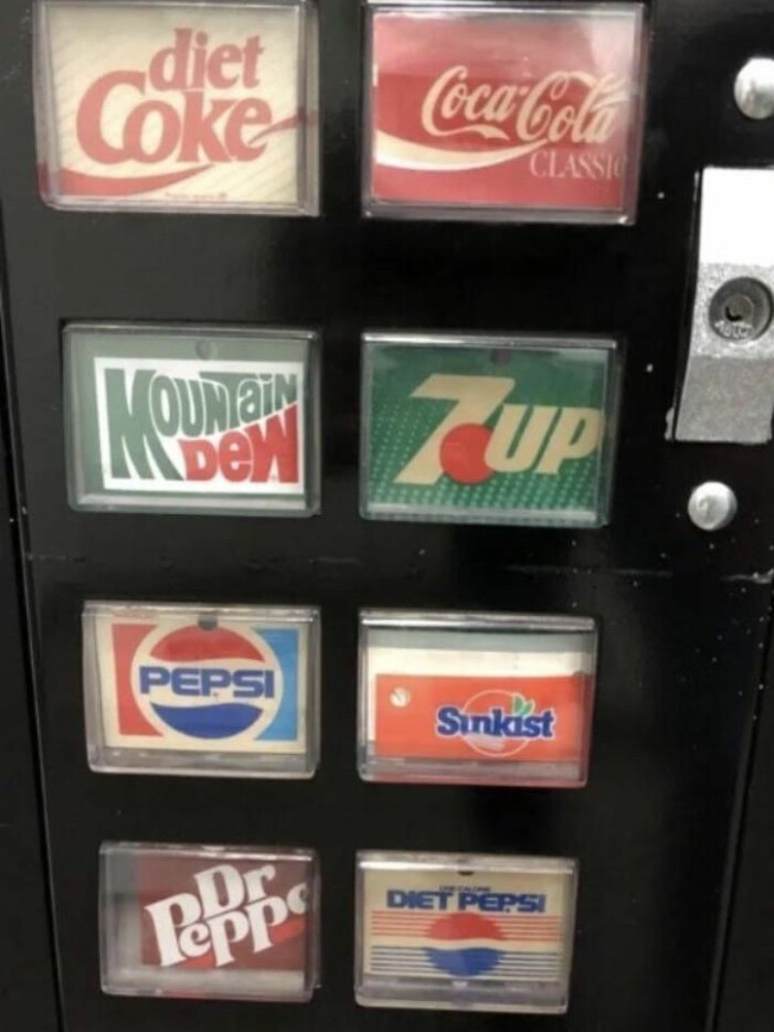 knappar på en läskautomat
