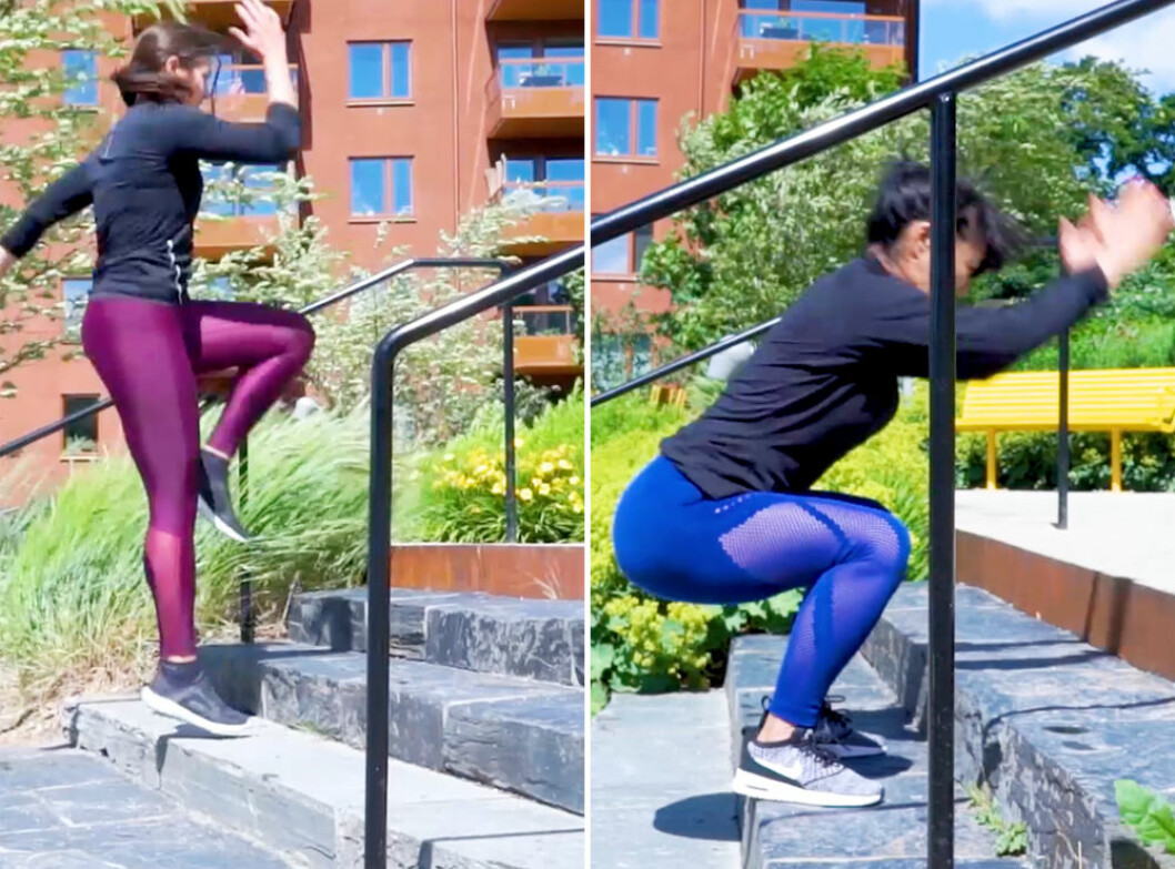 Long jumps och indianhopp – HIIT-pass i trappa