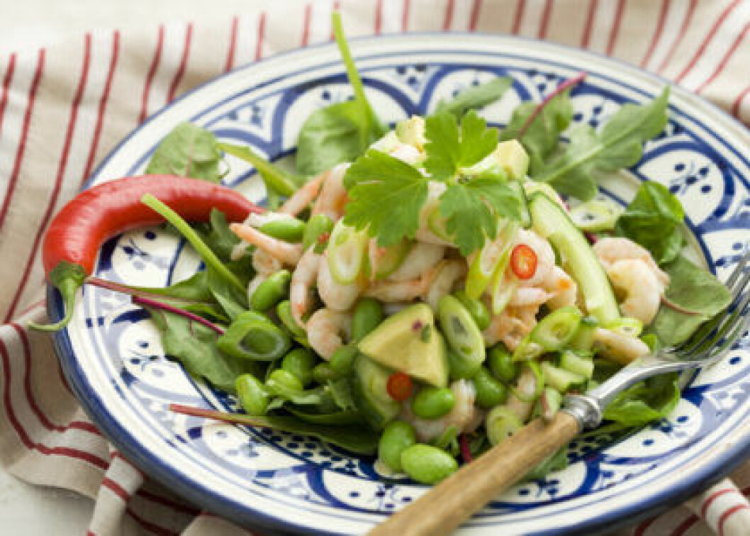 Lunchsallad med räkor