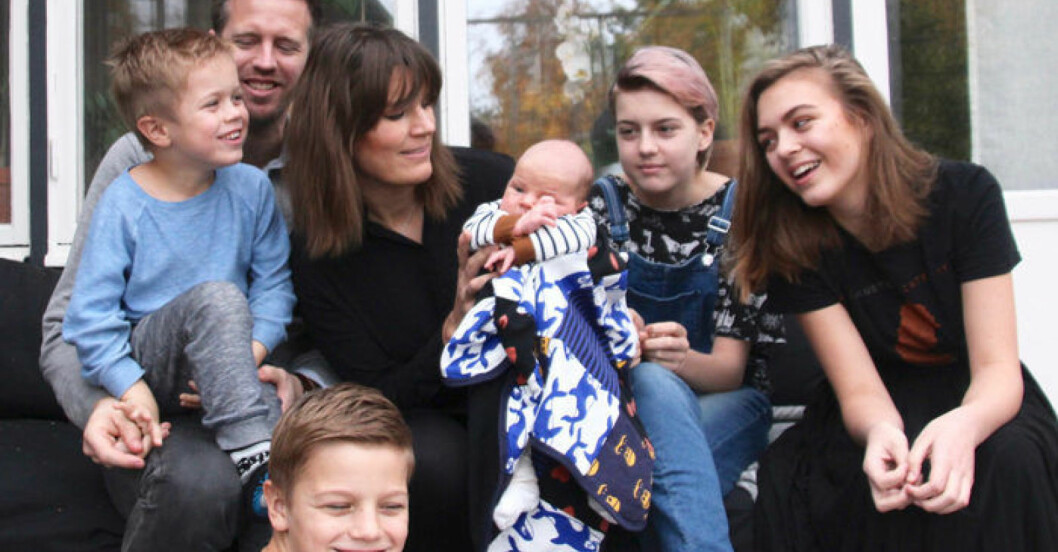Malin Wollin med familj