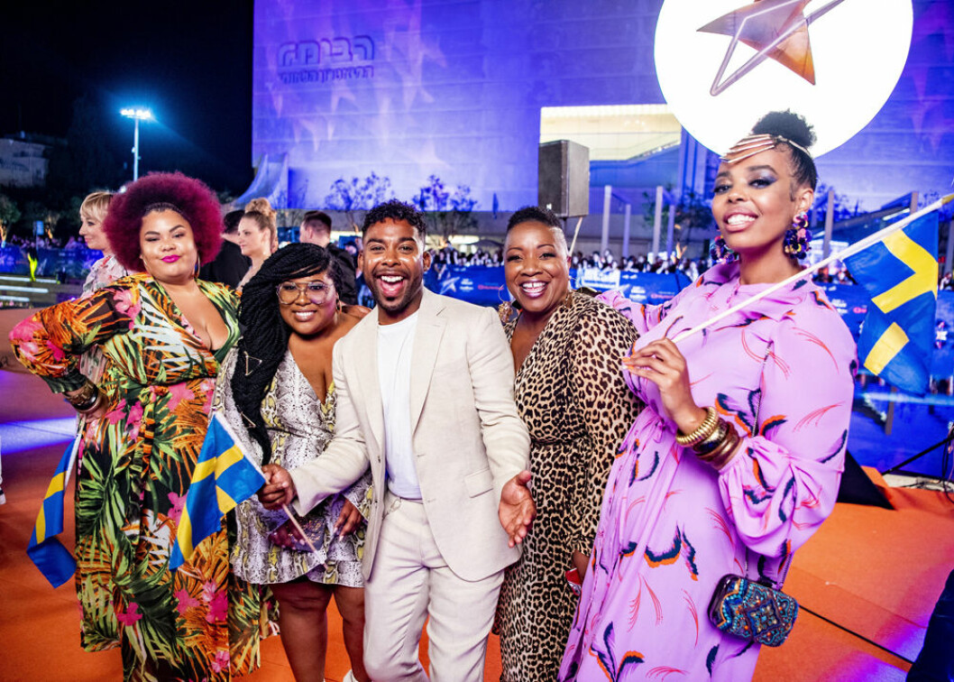 The Mamas med John Lundvik van Melodifestivalen 2019 och tog sig till Eurovision Song Contest i Tel Aviv. John Lundvik och The Mamas.