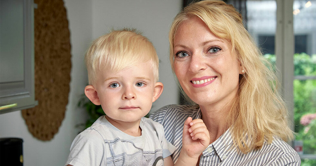 Anna Bursell med sonen Alvin.