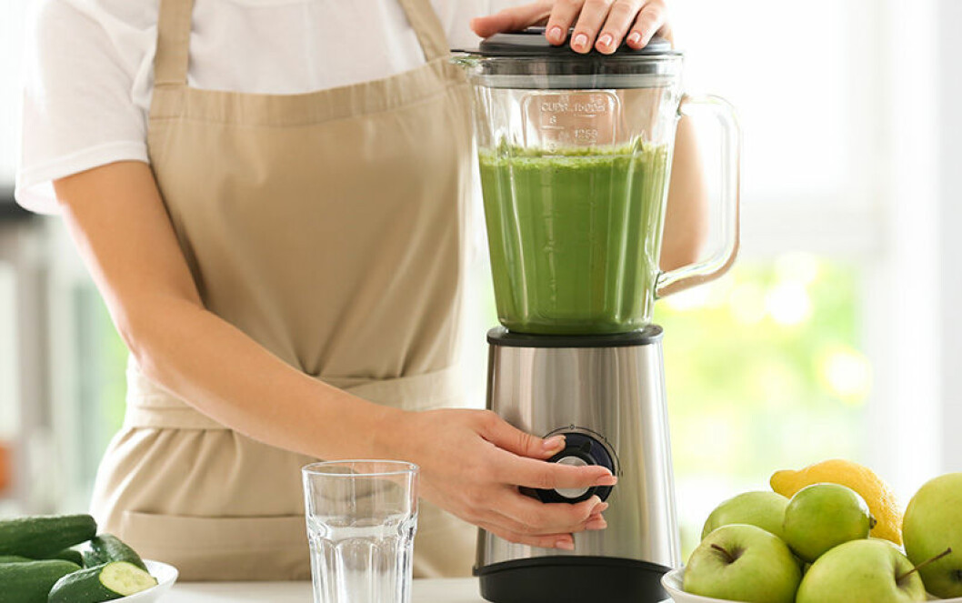Grön smoothie är lätt att ta med i termos