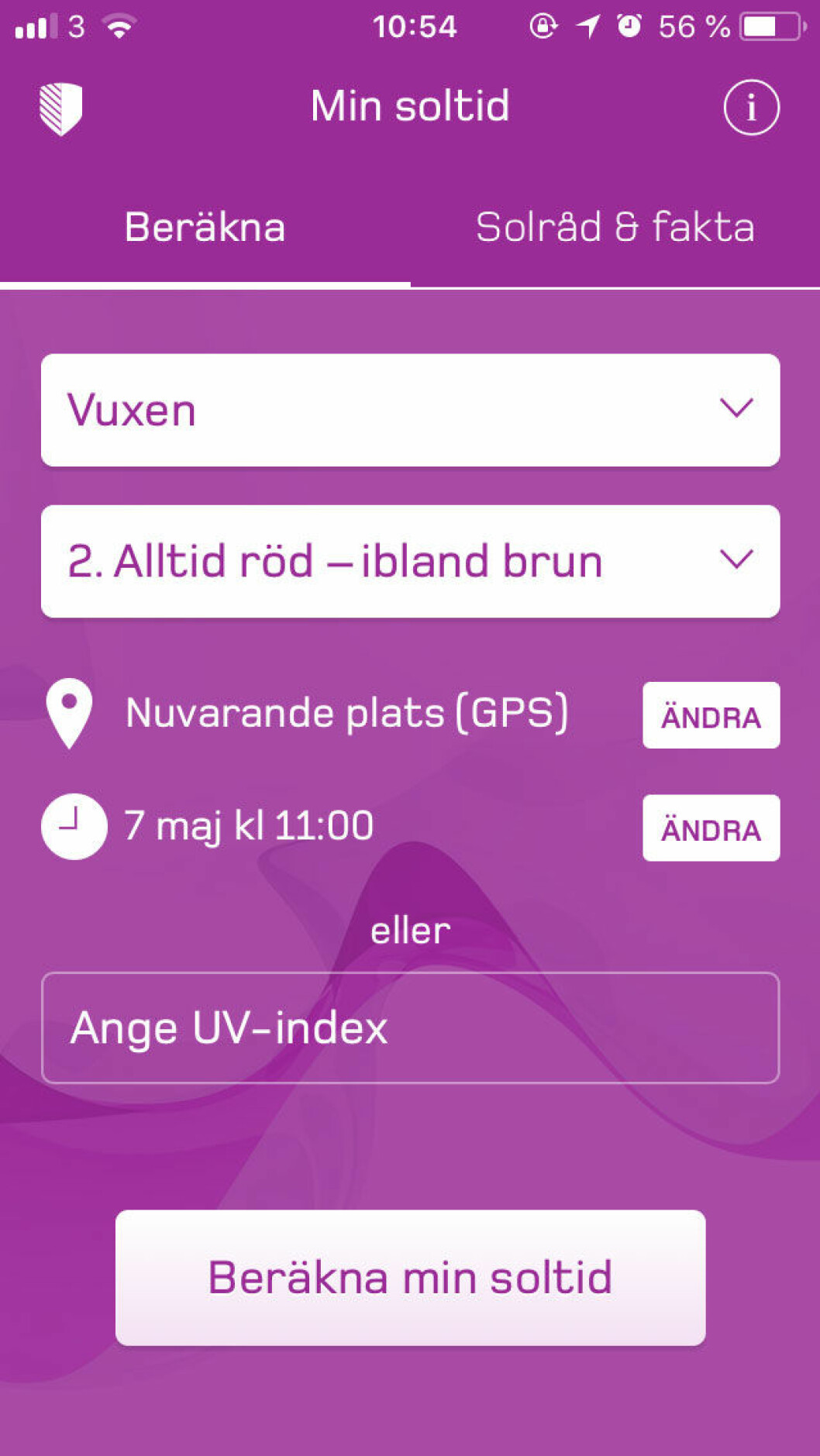 Appen "Min soltid"-