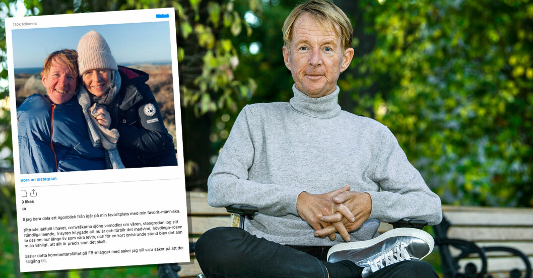 Björn Natthiko Lindeblad med frun Elisabeth på Instagram