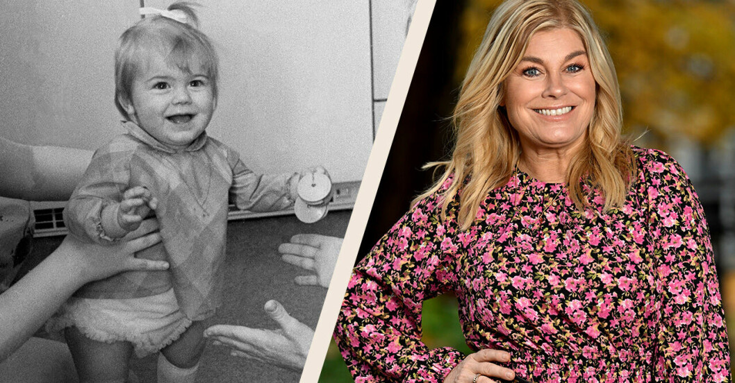 En mini-Pernilla som inte ens börjat gå. Pernilla Wahlgren
