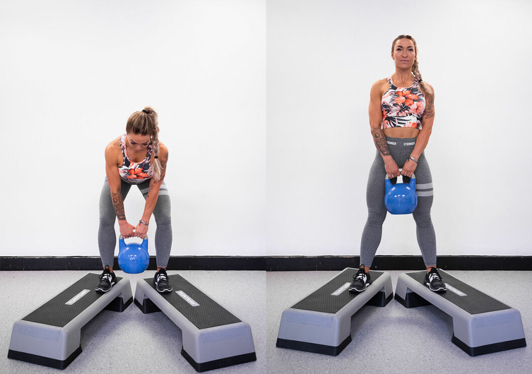 Marklyft med kettlebell