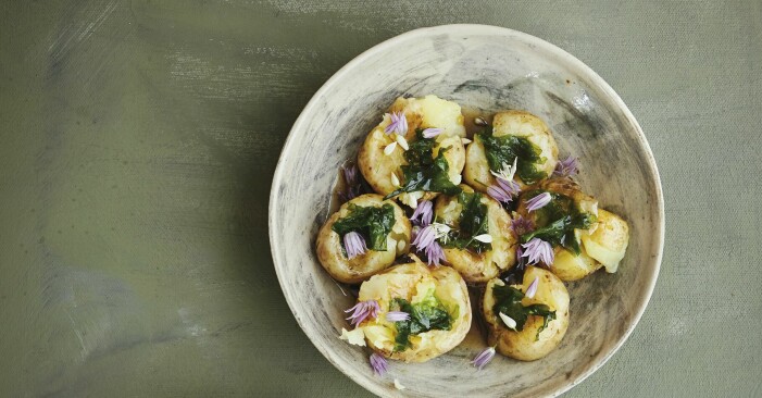 färskpotatis med havssallat