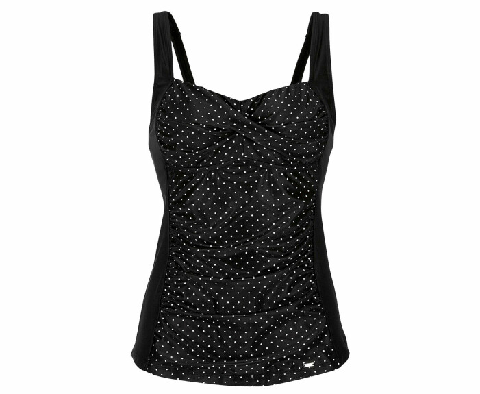 svart tankini med prickar