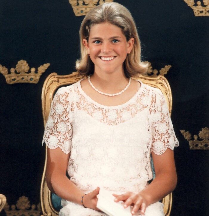 Slätt och bakåtborstat på 11-åriga Madeleine. prinssessan madeleine