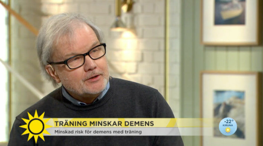 Professor Ingmar Skoog berättar om kopplingen mellan kondition och risken att drabbas av demens. Bild: TV4