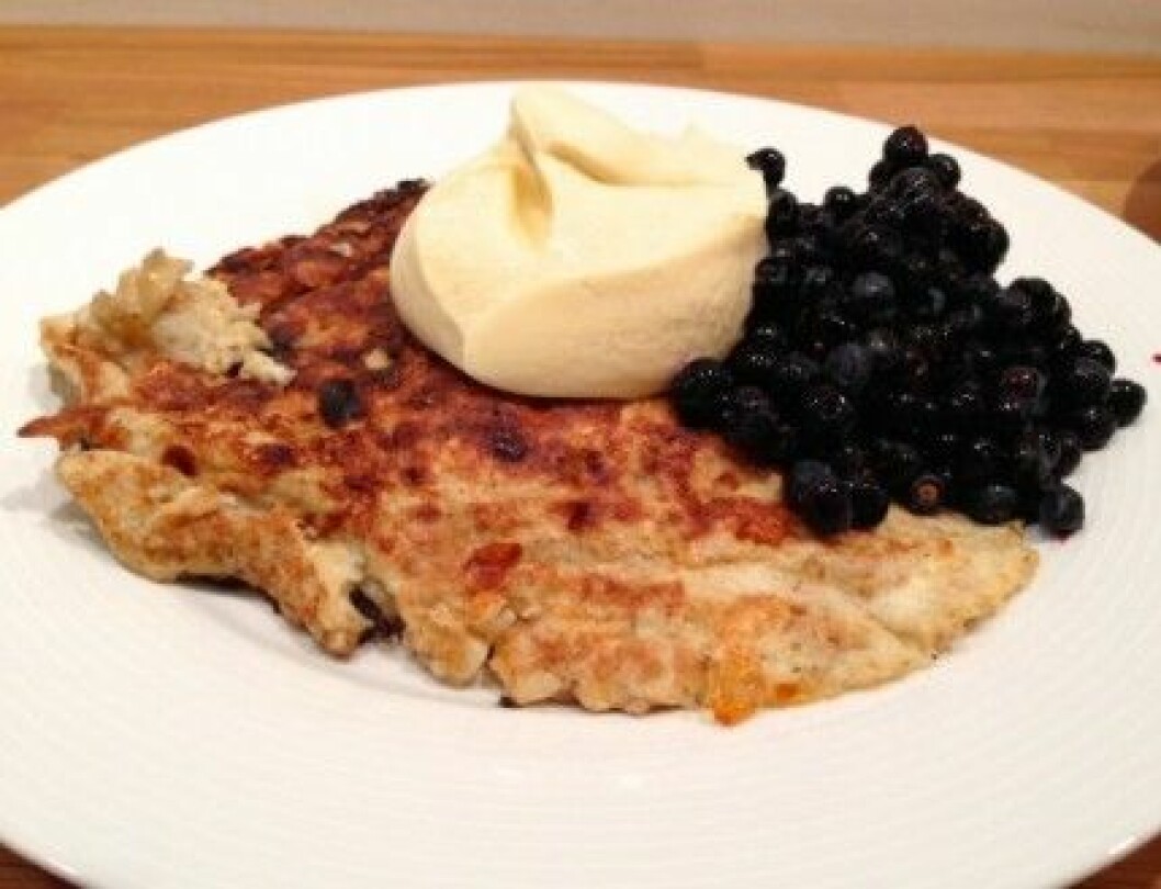 Recept till bananpannkaka.