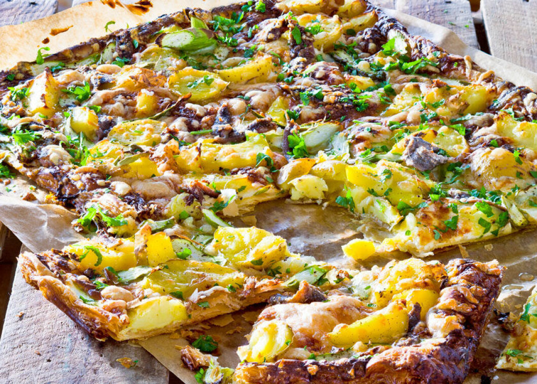 Nyttig midsommarmat, recept på pizza med färskpotatis
