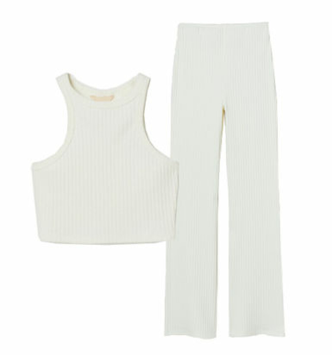 Vitt ribbat set H&M