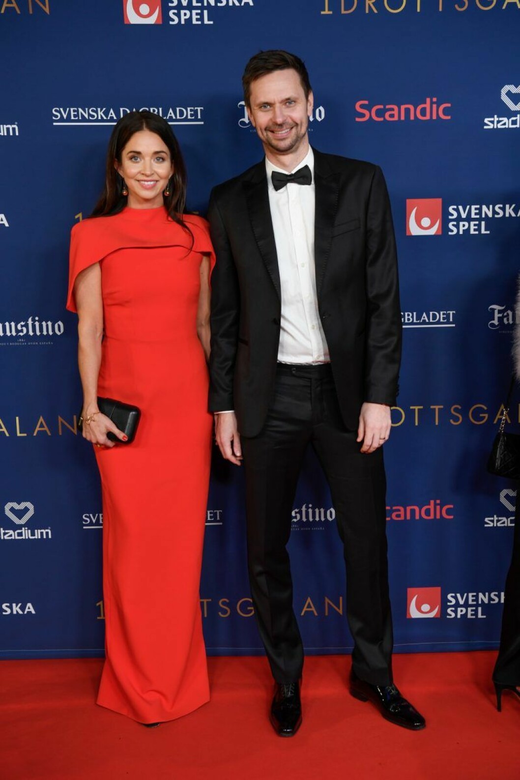 Robin Söderling och Jenni Moström. Robin Söderling och Jenni Moström på röda mattan på Idrottsgalan 2020