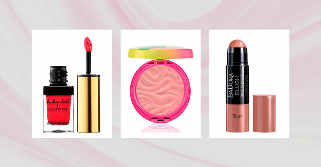 Rouge i kräm, puder och gel