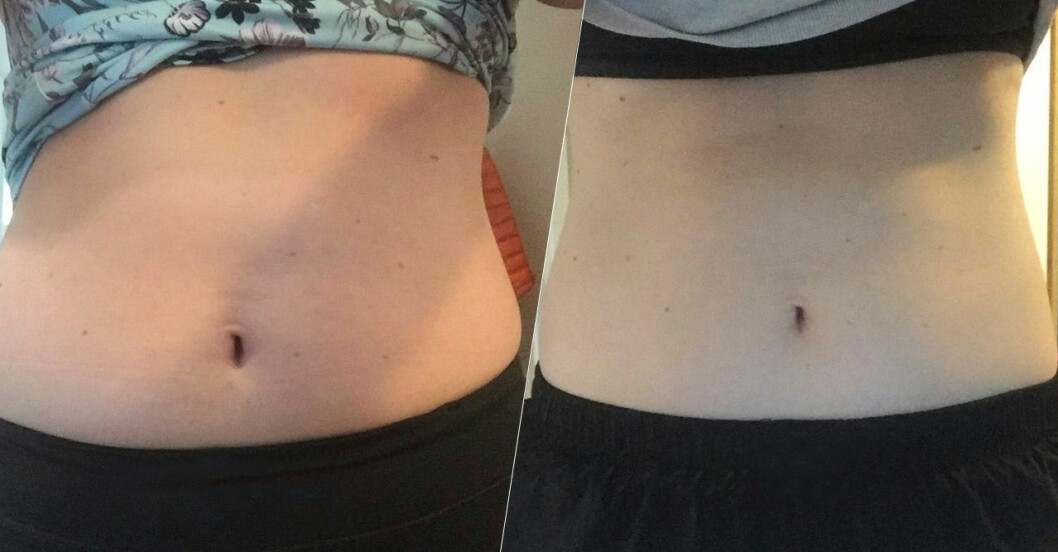 Före och efter. Eva Johansson före- och efterbild efter MåBra:s Rutmaningen.