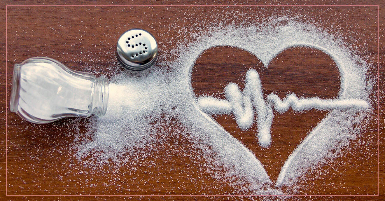 Salt utspillt på ett bord