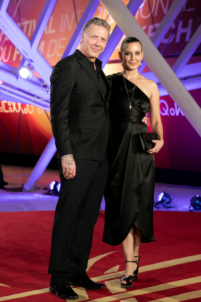 Mikael Persbrandt och Sanna Lundell på stor filmgala i Marrakech för två år sedan. micke persbrandt och sanna lundell