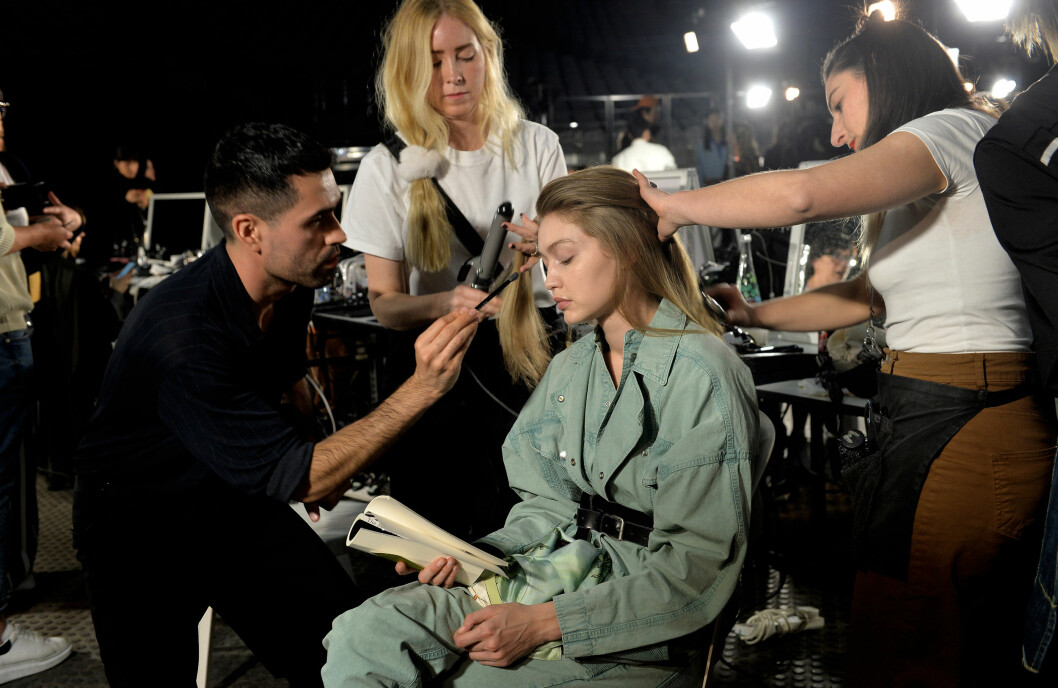 Gigi Hadid backstage