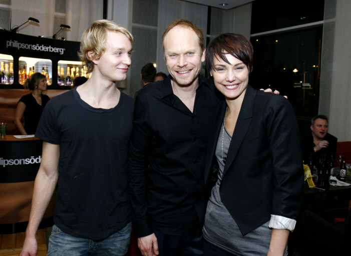 Björn Gustafsson med Kristian Luuk och Carina Berg. Carina Berg, Kristian Luuk, Björn Gustafsson.