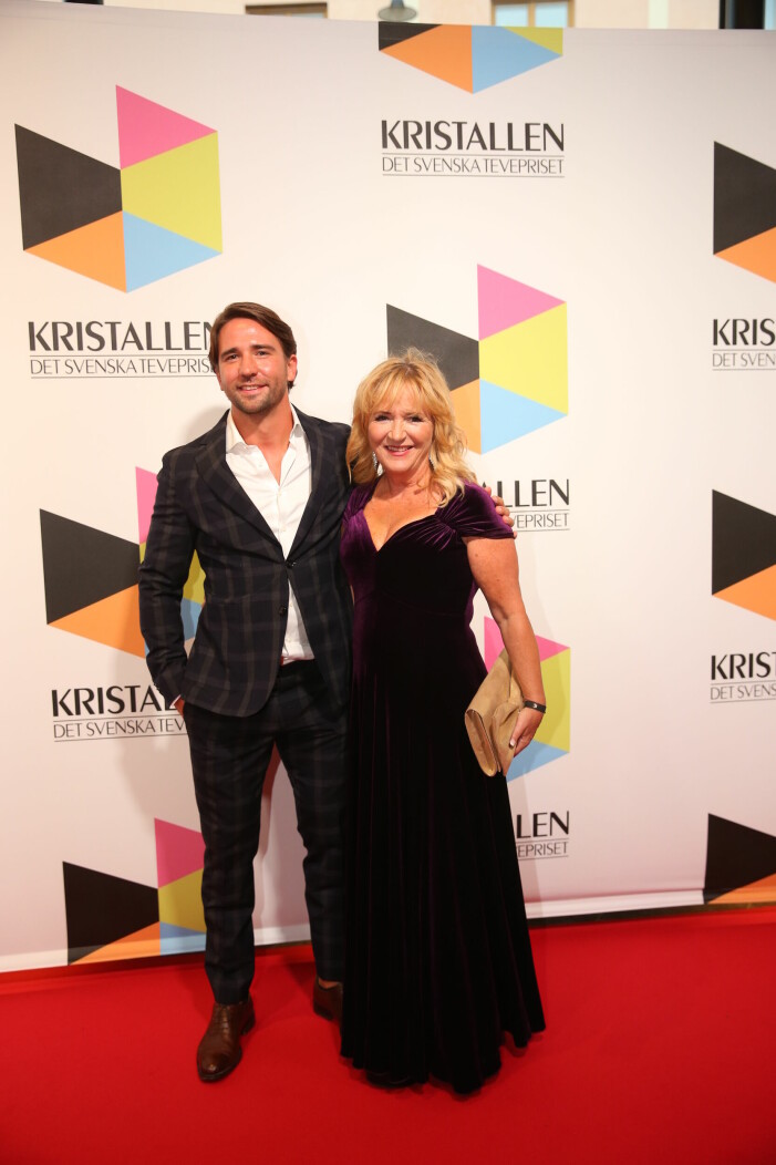 Malou von Sivers med äldsta sonen Sebastian på galej. Malou von Sivers med sonen Sebastian