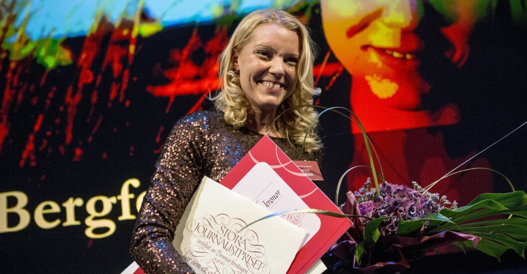Tilldelades priset som Årets Berättare vid Stora Journalistpriset utdelningen på Operaterassen i Stockholm 2012.