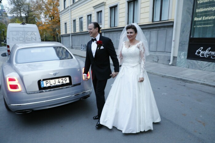 Anders Borg och Dominika Peczynski under bröllopet 2018. Anders Borg och Dominika Peczynski under bröllopet 2018.