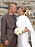 Kristin Kaspersen och Hans Fahlén gifte sig i Åre 2003. Hans bär en brun/grå kostym och Kristin bär en vit klänning med cape och vita blommor i håruppsättningen.