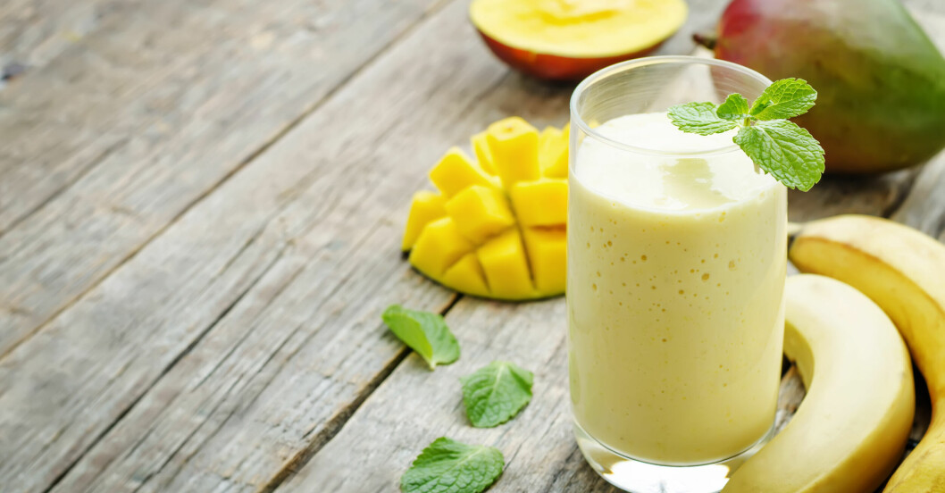 Mangosmoothie är en bra start på dagen och kännas lagom för magen om man tränar före lunch. mangosmoothie