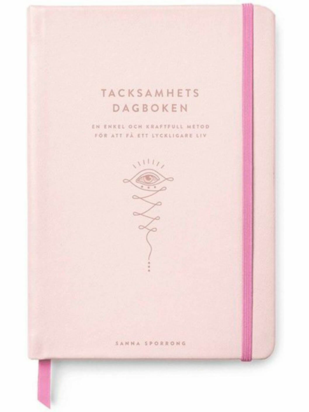 Tacksamhet kan ge ökad glädje. Bokomslag till Självhjälpsböckerna som faktiskt gör skillnad, rosa skrivbok.