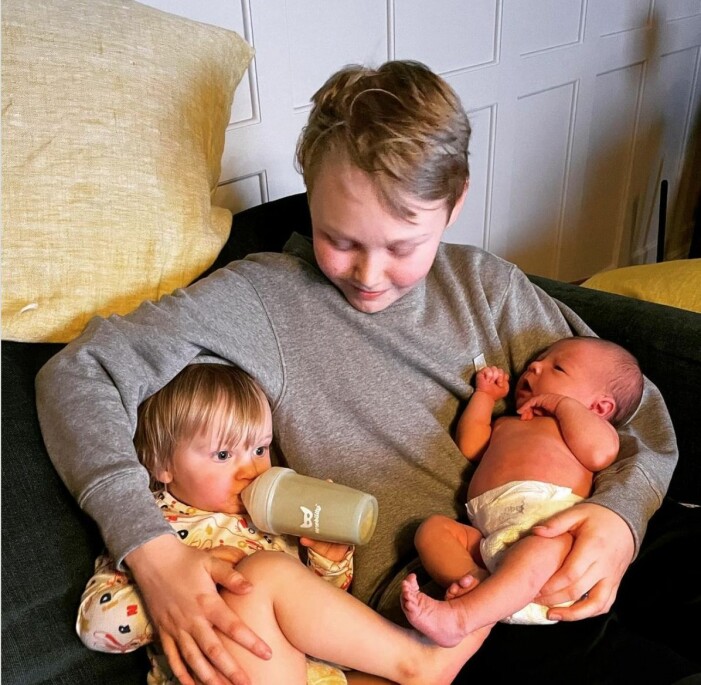 Carina Bergs barn Holger, Otto och Juno.