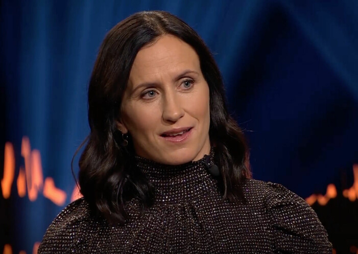 Marit Björgen i <span class=" italic" data-lab-italic_desktop="italic">Skavlan</span>. Foto: SVT. Marit Björgen i Skavlan