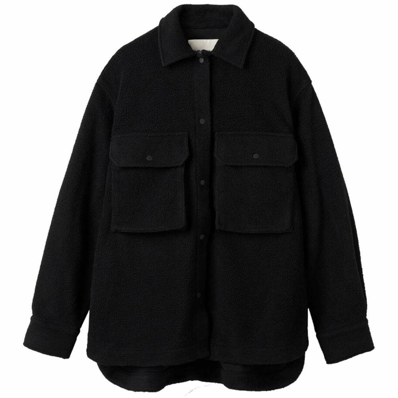 svart skjortjacka i fleece