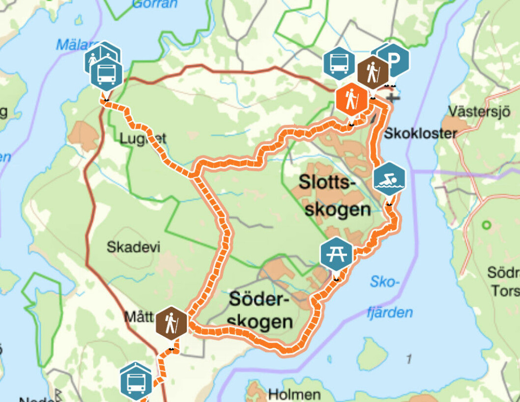 Se tre naturreservat i en vandring! <a href="https://naturkartan.se/sv/uppsalalan/upplandsleden-slinga-31-1" target="_blank" rel="noopener">Se större karta här</a> Skoklosters naturreservat.