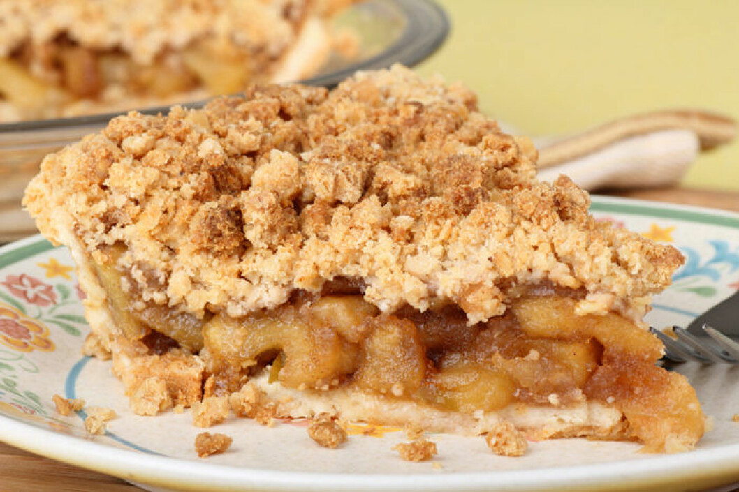 Apple Crumb Pie Closeup