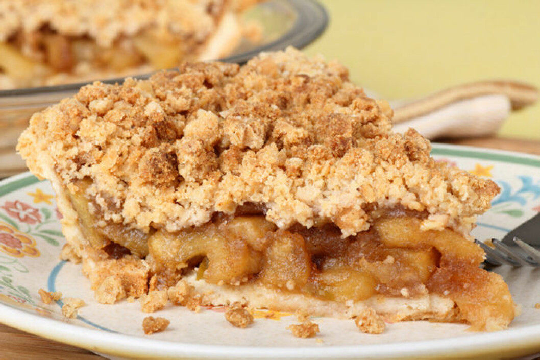 Apple Crumb Pie Closeup Apple Crumb Pie Closeup