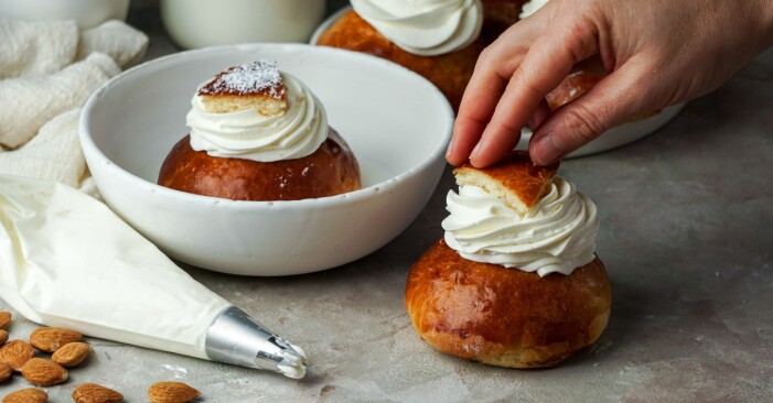 Sockerfria semlor.