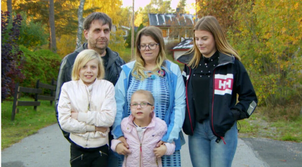 Familjen har levt i skuggan av cancer i sju år. Nu får de hjälp i ”Sofias änglar”. Bild: Kanal5