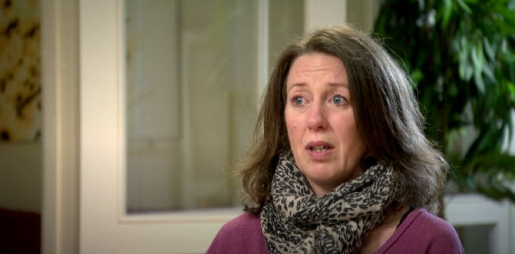 Tina berättar om sin sjukdom och sin vardag i ”Sofias änglar”. Bild: Kanal 5