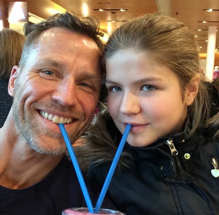 Christian med sin dotter. Christian Bauer med sin dotter
