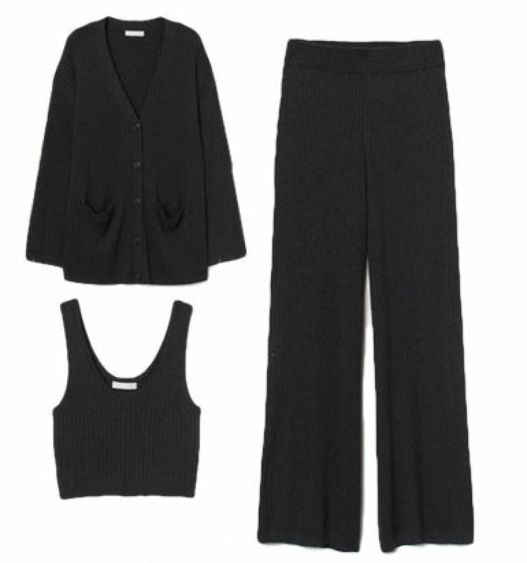 Svart ribbat set från H&M
