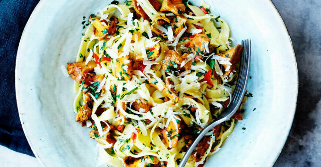 tagliatelle med svamp